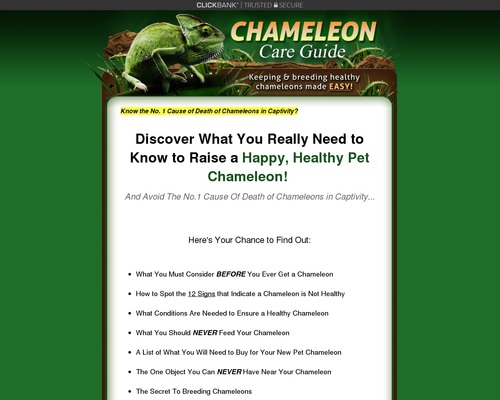 Chameleon Care Information – Solely Product in Booming Area of interest – 75% Commissions